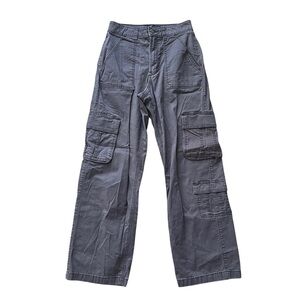 🖤 Hollister Ultra High Rise Baggy Cargo Pants 4R W27R Grey Straight Leg